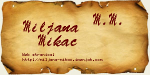 Miljana Mikać vizit kartica